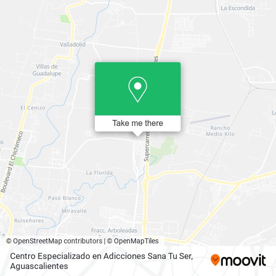 Mapa de Centro Especializado en Adicciones Sana Tu Ser