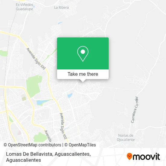 Lomas De Bellavista, Aguascalientes map