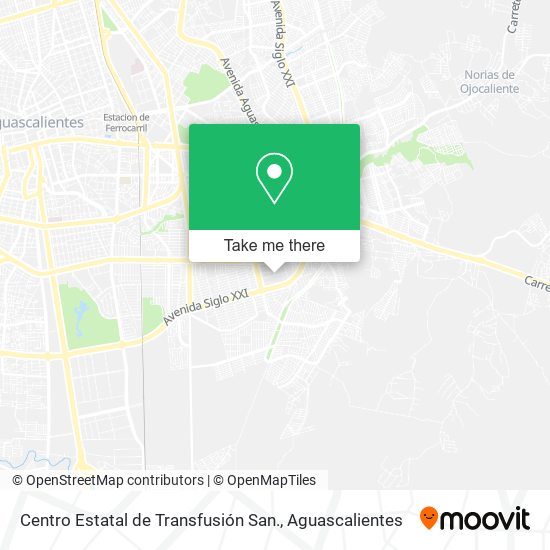 Mapa de Centro Estatal de Transfusión San.