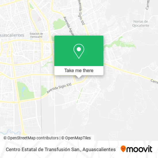 Mapa de Centro Estatal de Transfusión San.
