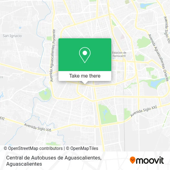 Central de Autobuses de Aguascalientes map