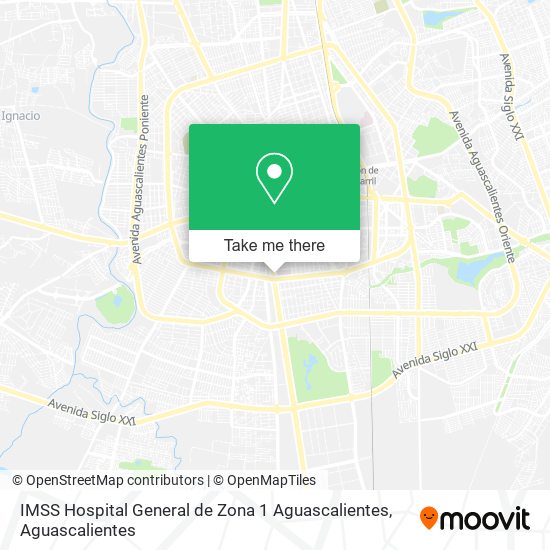 Mapa de IMSS Hospital General de Zona 1 Aguascalientes