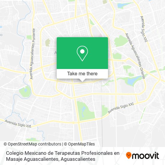 Mapa de Colegio Mexicano de Terapeutas Profesionales en Masaje Aguascalientes