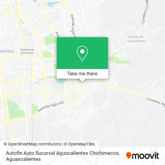 Autofin Auto Sucursal Aguscalientes Chichimecos map