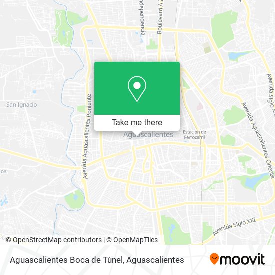 Mapa de Aguascalientes Boca de Túnel
