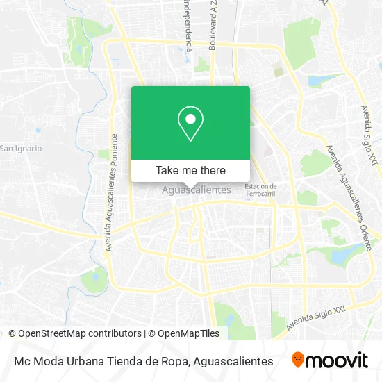 Mapa de Mc Moda Urbana Tienda de Ropa
