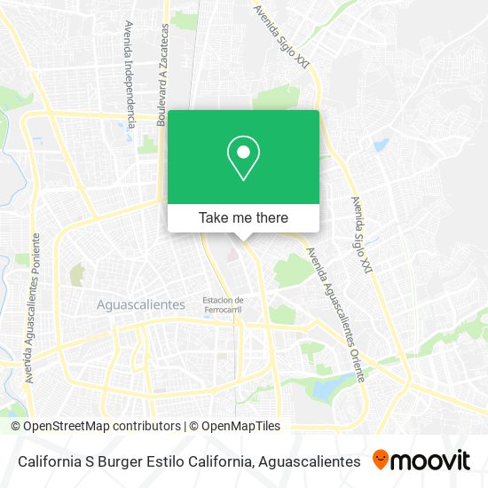 Mapa de California S Burger Estilo California