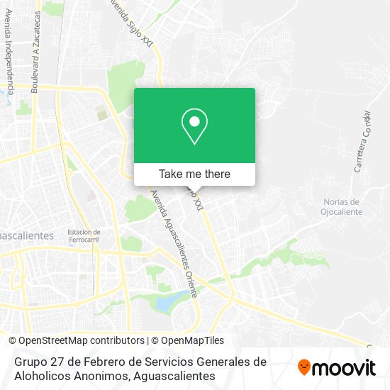 Grupo 27 de Febrero de Servicios Generales de Aloholicos Anonimos map