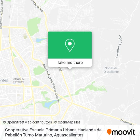 Mapa de Cooperativa Escuela Primaria Urbana Hacienda de Pabellón Turno Matutino