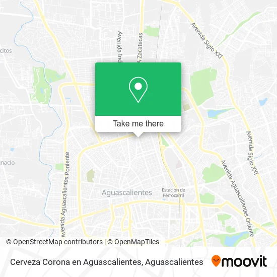 Cerveza Corona en Aguascalientes map
