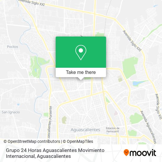 Grupo 24 Horas Aguascalientes Movimiento Internacional map