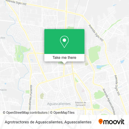 Agrotractores de Aguascalientes map