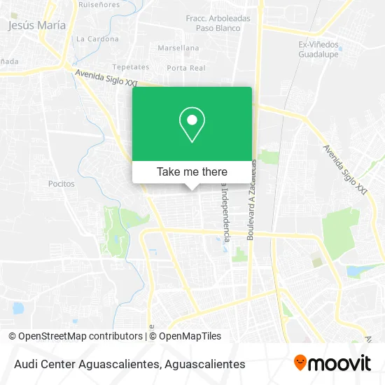 Audi Center Aguascalientes map