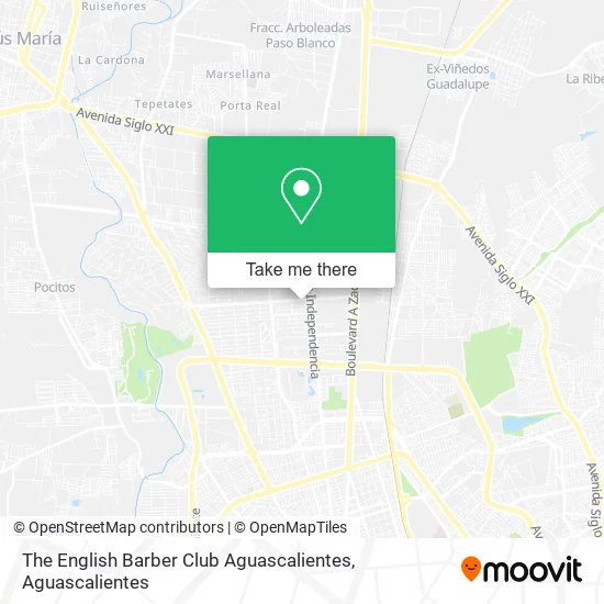 The English Barber Club Aguascalientes map