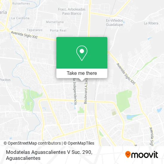Mapa de Modatelas Aguascalientes V Suc. 290