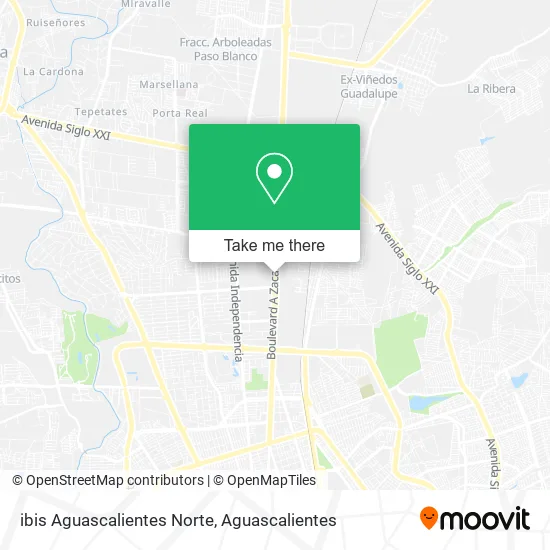 Mapa de ibis Aguascalientes Norte