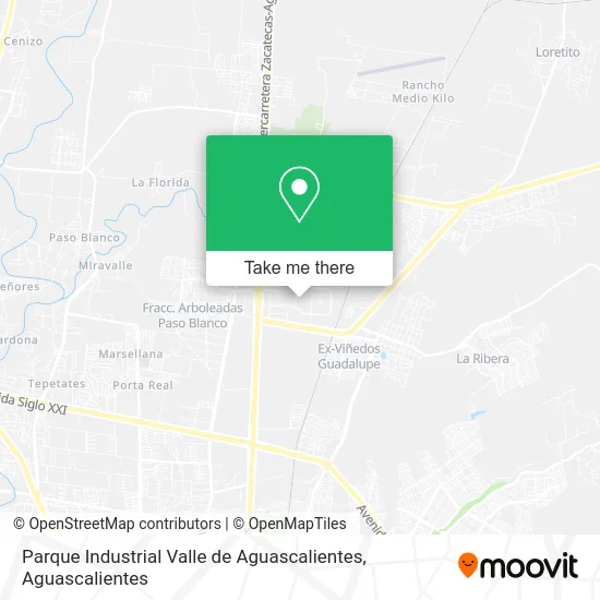 Parque Industrial Valle de Aguascalientes map