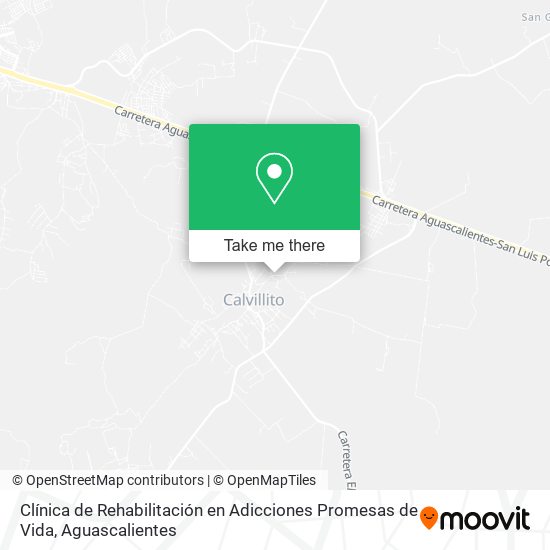 Mapa de Clínica de Rehabilitación en Adicciones Promesas de Vida