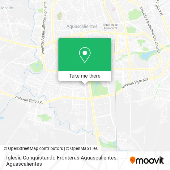 Iglesia Conquistando Fronteras Aguascalientes map