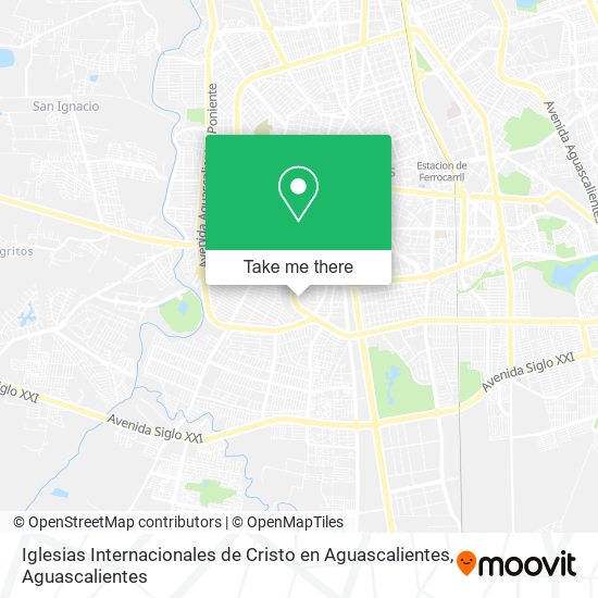 Iglesias Internacionales de Cristo en Aguascalientes map