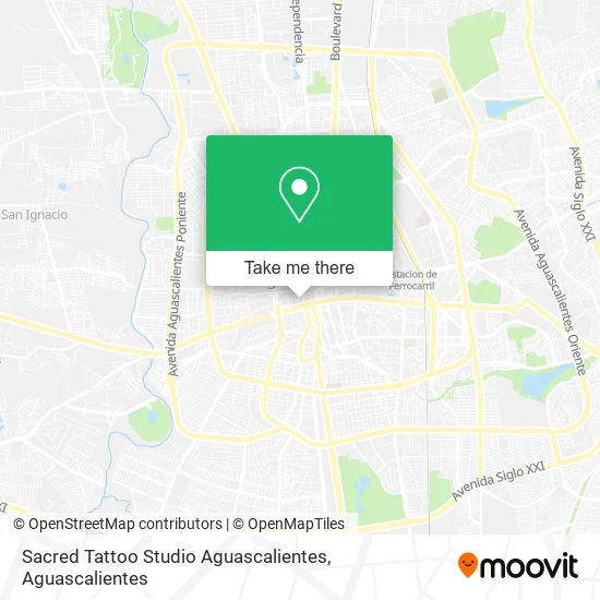 Sacred Tattoo Studio Aguascalientes map