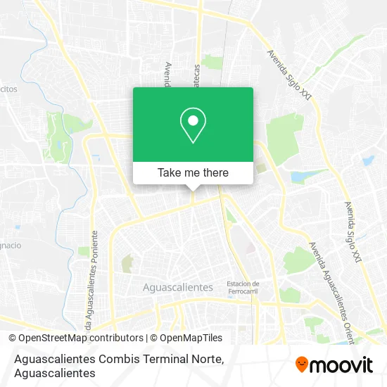 Mapa de Aguascalientes Combis Terminal Norte