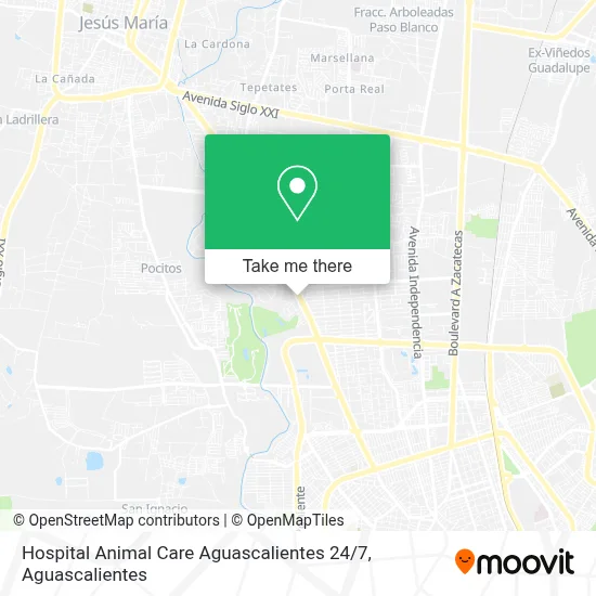 Hospital Animal Care Aguascalientes 24 / 7 map