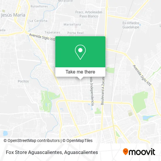 Fox Store Aguascalientes map
