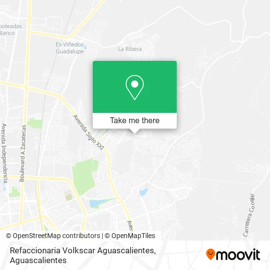 Refaccionaria Volkscar Aguascalientes map