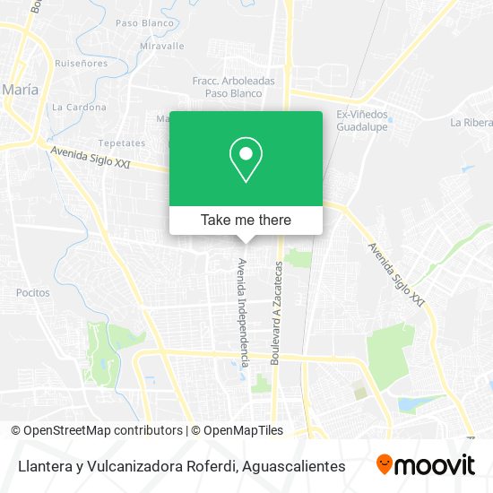 Mapa de Llantera y Vulcanizadora Roferdi