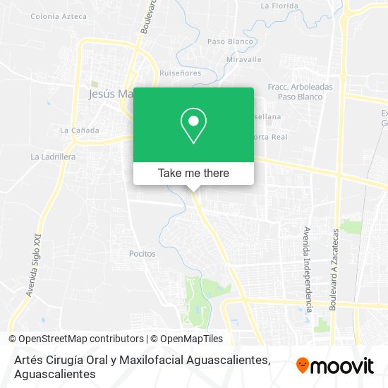 Mapa de Artés Cirugía Oral y Maxilofacial Aguascalientes