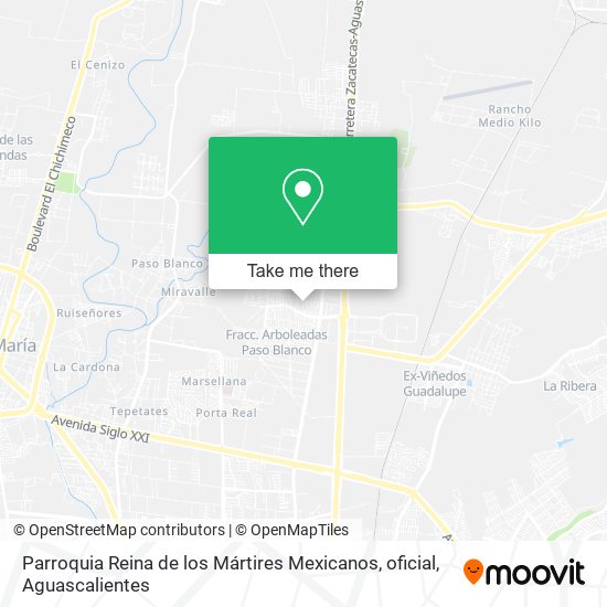 Parroquia Reina de los Mártires Mexicanos, oficial map