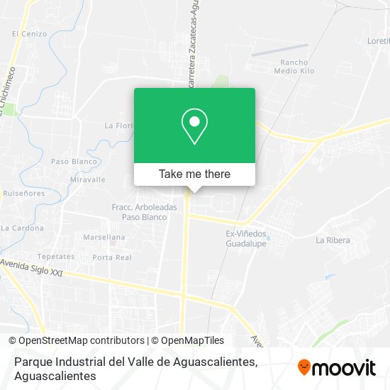 Parque Industrial del Valle de Aguascalientes map