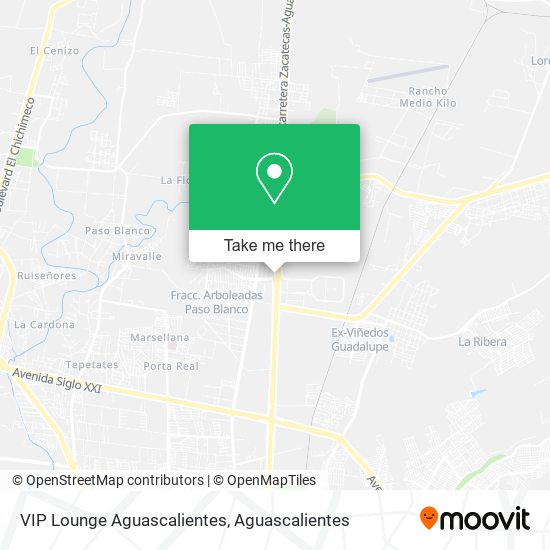 VIP Lounge Aguascalientes map