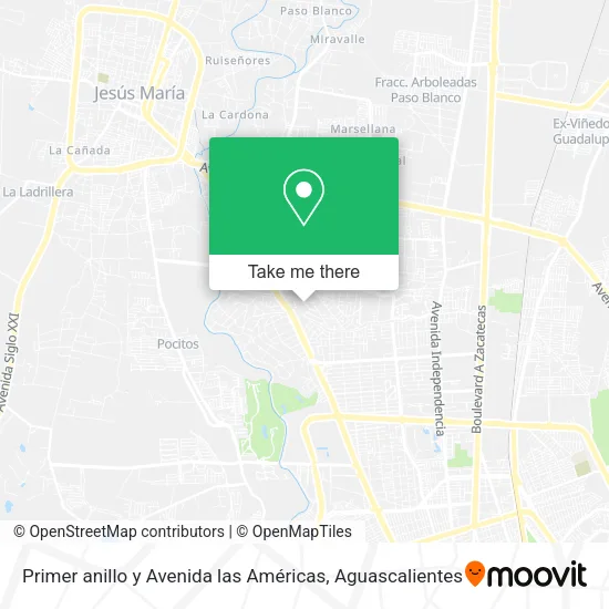 Primer anillo y Avenida las Américas map