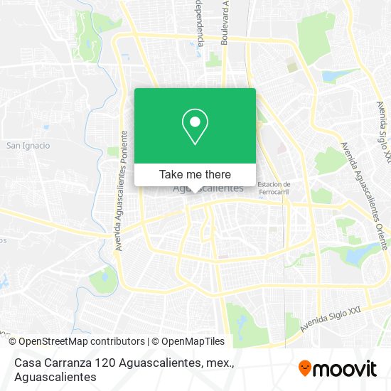 Mapa de Casa Carranza 120 Aguascalientes, mex.