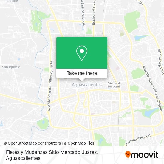 Mapa de Fletes y Mudanzas Sitio Mercado Juárez