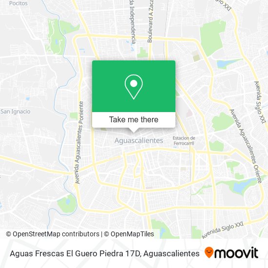 Mapa de Aguas Frescas El Guero Piedra 17D