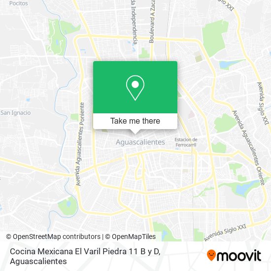 Mapa de Cocina Mexicana El Varil Piedra 11 B y D