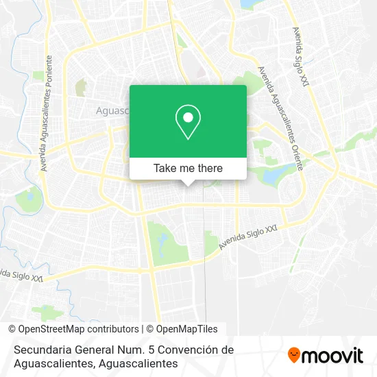 Secundaria General Num. 5 Convención de Aguascalientes map