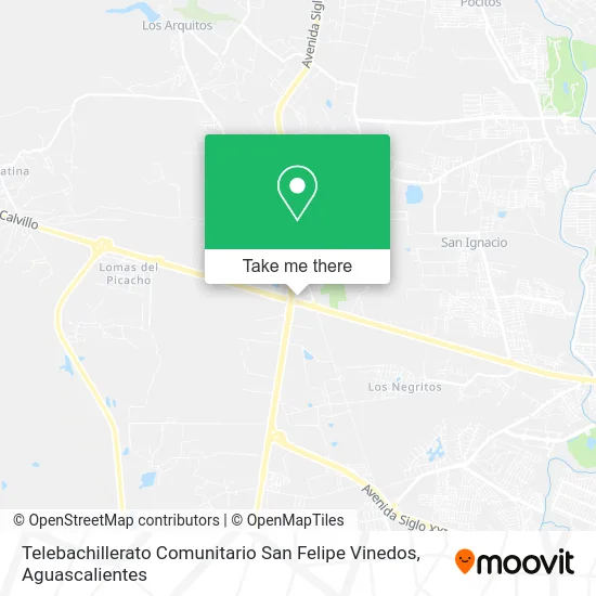 Mapa de Telebachillerato Comunitario San Felipe Vinedos