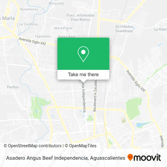Mapa de Asadero Angus Beef Independencia