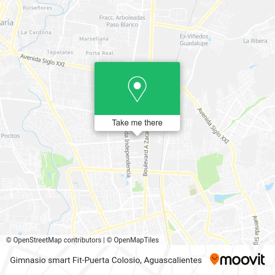 Mapa de Gimnasio smart Fit-Puerta Colosio