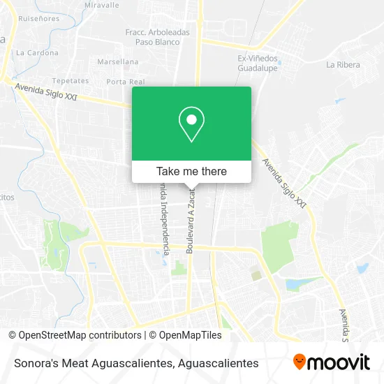 Mapa de Sonora's Meat Aguascalientes