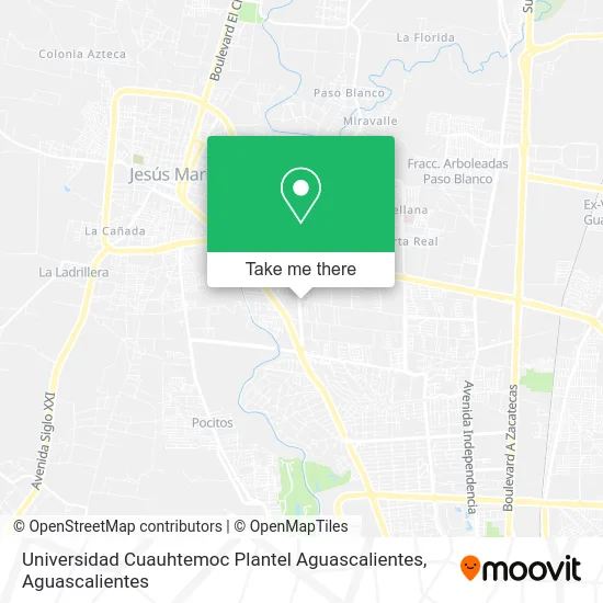 Universidad Cuauhtemoc Plantel Aguascalientes map