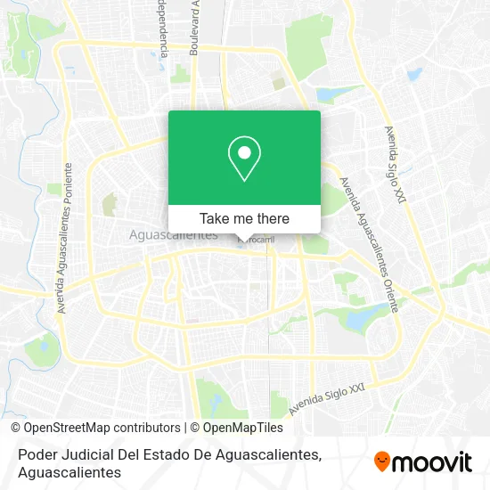 Poder Judicial Del Estado De Aguascalientes map