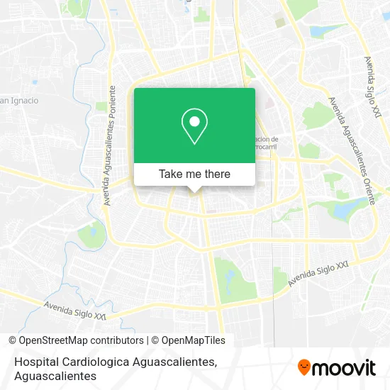 Mapa de Hospital Cardiologica Aguascalientes