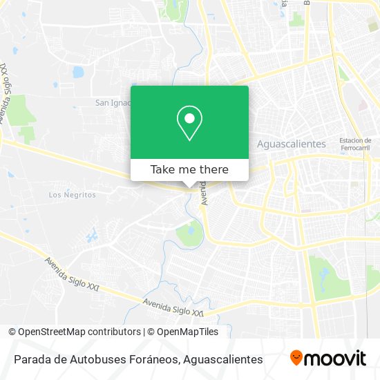 Mapa de Parada de Autobuses Foráneos