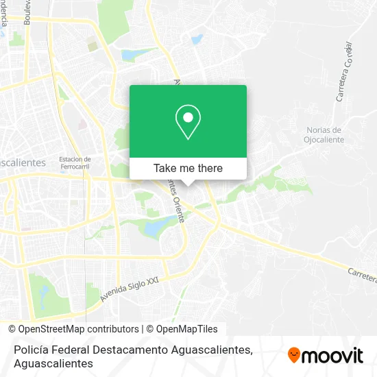 Policía Federal Destacamento Aguascalientes map