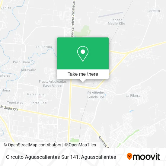 Circuito Aguascalientes Sur 141 map